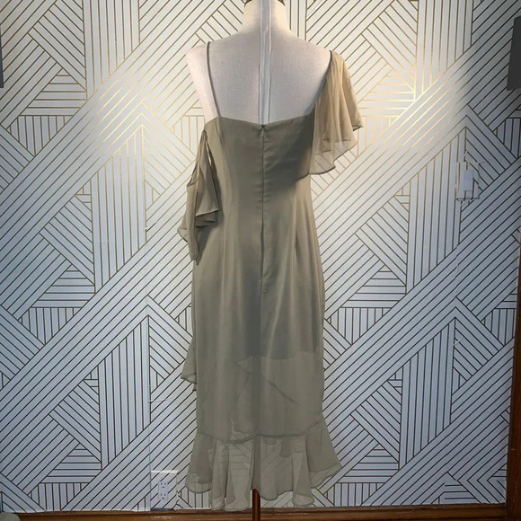 Keepsake the Label Cosmic Girl Ruffle Dress in Willow Tan Beige Green Size Small - Picture 8 of 11